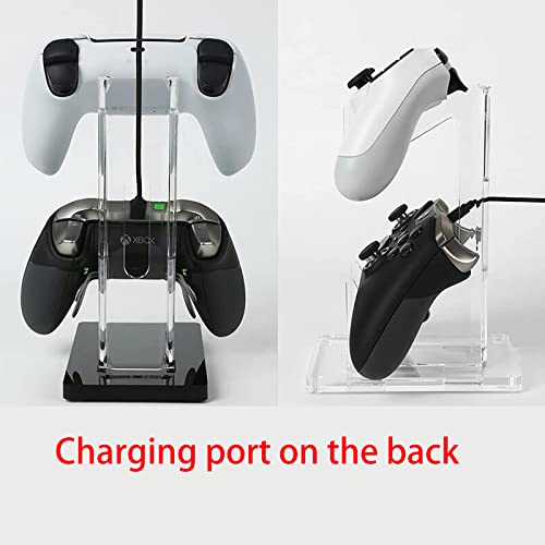 Акрилен штанд Универзален двоен контролер штанд за PS4 PS5 Xbox One Switch, складирање, лесен за чистење, отпорен на абразија