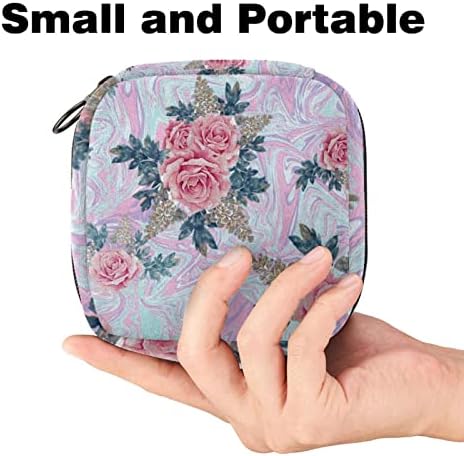 Розова шема санитарна торба за складирање на салфетка, менструална подлога торба гаќички за ламби за женски производ со патент