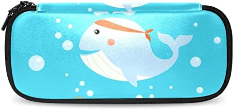 Молив случај сино длабоко море животно животно Делфин пенкало за канцелариски торбички торбички држач за кутии организатор, преносна торба за моливи 7.5x3x1.5in