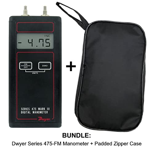 DWYER 475-4-FM дигитален манометар + мека носачка кутија. Брзи, точни позитивни, негативни, диференцијални читања на притисок.