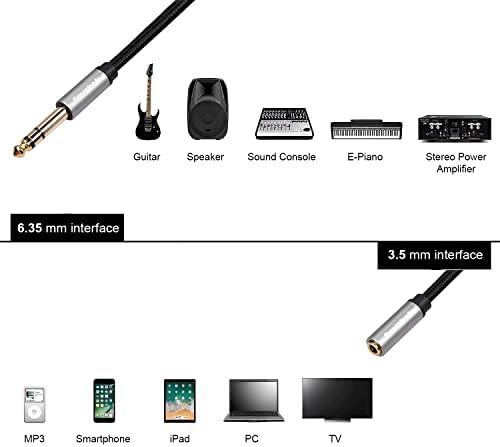 Пакет Ститорок 2, адаптер за слушалки од 1/4 инчи до 3,5 мм TRS 6,35мм 1/4 инчи машко до 3,5 мм 1/8 инчен женски стерео џек аудио адаптер за