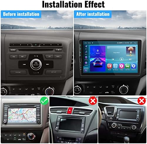 Двоен Дин Автомобил Стерео За Хонда Граѓански 2012 2013 2014 2015 Андроид 11 9 Инчен Екран На Допир Автомобил Радио 2g+32G Со Carplay Android Auto
