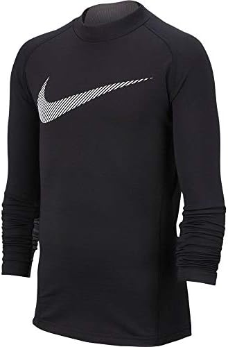 Кошула за компресија на вратот на Nike Pro Warm Boy-Fit, Gunsmoke/атмосфера сива, големина