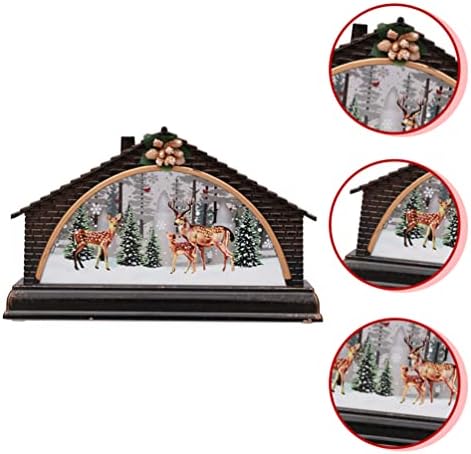 Нубести зимски декор за дома Божиќни сцени селски куќи со LED светло зимски снежен град вилети украси згради куќа кабина за подарок за домашна