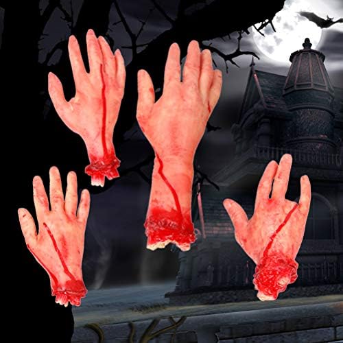Besportble 4 парчиња Делови на телото на Ноќта на вештерките Страшно симулација Реална Ноќта на вештерките реквизит ужасно реквизит за Ноќта