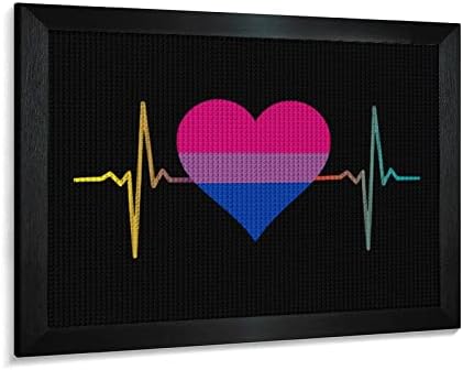 Бисексуална гордост срцев дијамантски комплети за сликање на слика 5D DIY целосна вежба Rhinestone Arts Wallид декор за возрасни Блеквуд 50