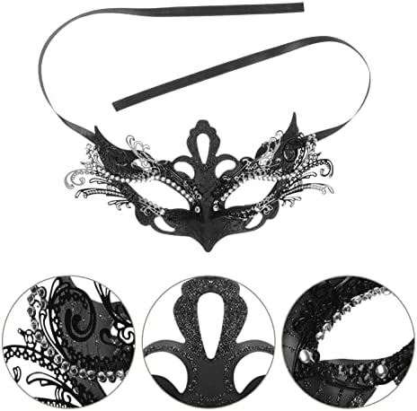 БЕСТОЈАРД маски костим 2 парчиња Маскарада За Жени, маски за маскенбал на венецијанската забава маскарада маски женски маски за маскарада црна