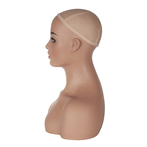 Modelингфа манекенска глава модел за капа од очила за сонце, женски маникин глава биста за приказ на перика што прави стил