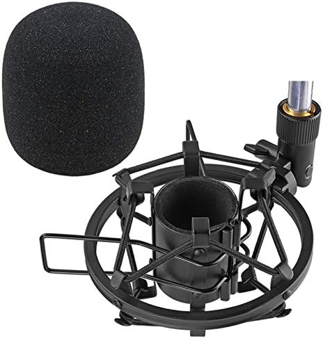 Sunmon SM58S микрофон држач за монтирање на шок со пена за вибрации и бучава, поп -филтер погоден за SM58S, SM58 Динамичен микрофон