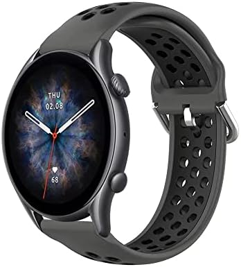 IPARTSONLINE SILICONE замена на опсегот компатибилен за Amazfit GTR 3 PRO/GTR 3/GTR 4/Galaxy Watch 3 45mm Дишечки спортски часовник
