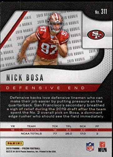 2019 Panini Prizm 311 Nick Bosa RC Rookie San Francisco 49ers NFL Football Trading Card