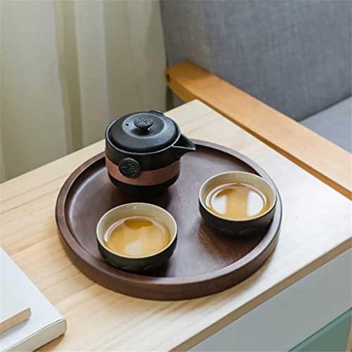 ZLXDP Текстура Црна грнчарија 1 чај тенџере и 2 чаши чај кинески чај сетови патувачки преносни чаши за кафе и тенџере кунгфу чај подароци