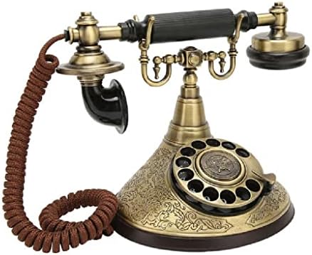 MXIAOXIA Гроздобер Телефонски ротирачки бирање кабел старомоден телефон со прилагодување на волуменот на ринг -тонот за слушалки за студиска