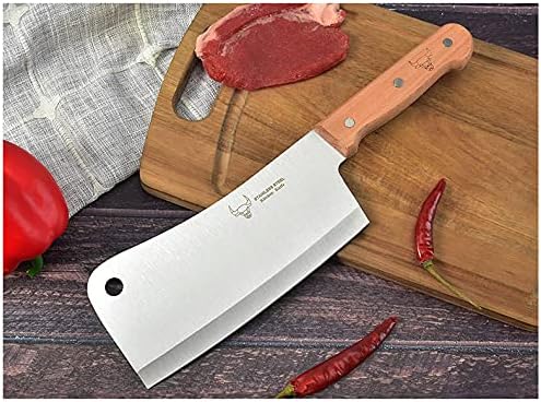 Тајкос Кујнски Нож 8 Инчен Месар Нож За Сечкање Сечкање Месо Сечкање Коски Дрвена Рачка За Дома Кујна И Ресторан