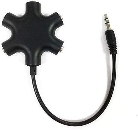 Сплитер за слушалки за слушалки за аудио сплитер со 5-насочни слушалки, 3,5 mm аудио стерео сплитер кабел 1 машки до 5 порта за слушалки за слушалки