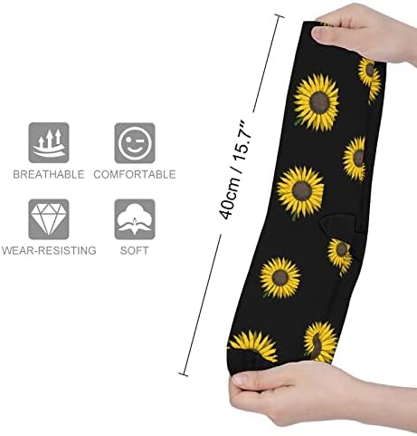 Сончоглед печатени чорапи за појавување на бои Атлетски колени високи чорапи за жени мажи
