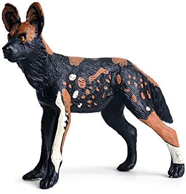 Богата боксер африканска фигура на диви кучиња реална пластична ликаон пиктус кучиња фигура за собирање наука едукативна реквизит