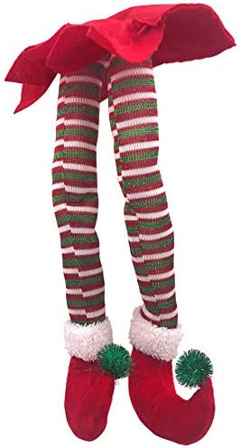 HOOQICT 20 '' Елфи нозе за Божиќни украси Памук Божиќни нозе за елки за елки Камиња Веснички украси за автомобили