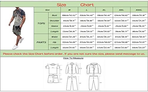 Менс костуми за летни мода и тренд на слободно време 3Д дигитални печатени шорцеви со кратки ракави поставени две парчиња сет