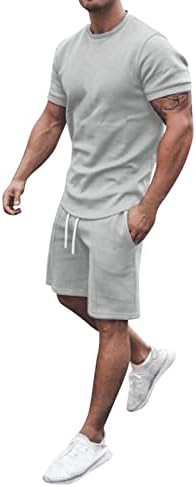 Менс 2 парчиња сетови летни кошули ракав и шорцеви на плажа Кратки 2 парчиња летни панталони поставува машки мажи костуми и комплети