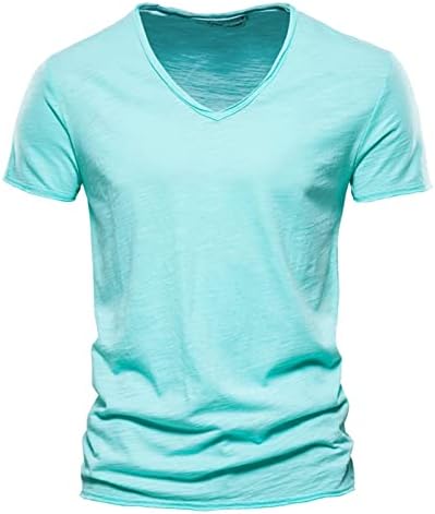 Машки маици на Ymosrh Популарни памучни памучни памучни маички со кратки ракави за мажи за мажи