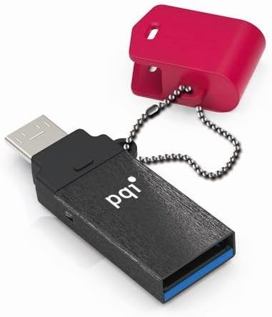 PQI 64GB Connect 301 OTG USB Flash Drive - USB3.0 Red Edition