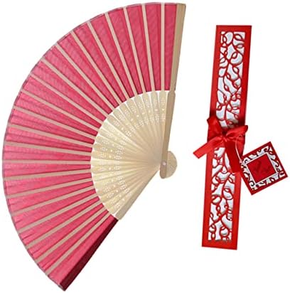 ГАЛПАДА 2 парчиња Рамка Кинески Бамбус Ретро Свила Јапонски Кинески Жени Фан Деликатна За Навивачите Рака Рамка Подароци Со Црвена Преносни