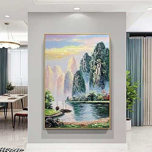 Големи слики со масло од пејзаж на платно - Wallидна уметност за дневна соба спална соба дома украси модерни рачно насликани