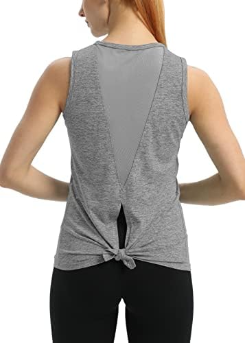 Mippo Women'sенски вратоврска на тренингот врвови без ракави без ракави со високи врат -салата јога кошули лабаво вклопување