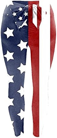 Хеланки со висок Струк За Жени сад 4 јули Без Проѕирна Тенка Контрола На Стомакот Панталони За Вежбање Со Американско Знаме