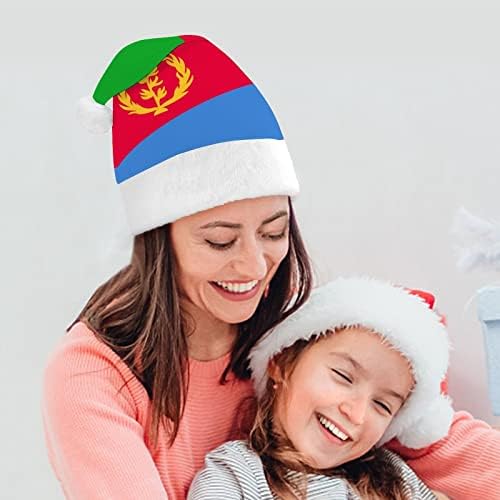Знаме На Еритреја Божиќна Капа Дедо Мраз Капи Краток Кадифен Со Бели Манжетни За Мажи Божиќни Празнични Украси За Забави