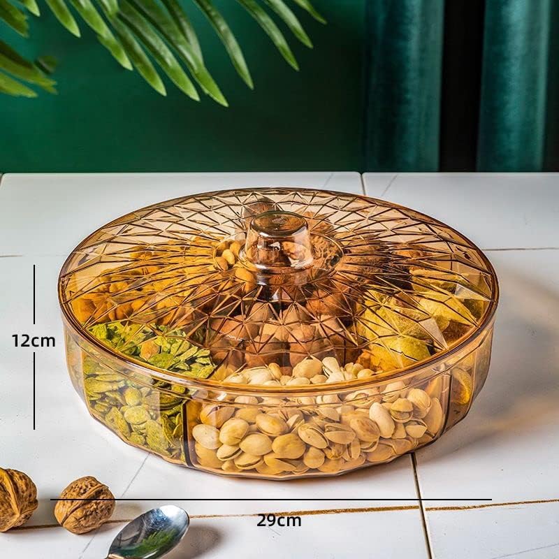 Хукаи Транспарентна Овошна Чинија Семејна Дневна Соба Разделувач На Закуски Со Капак Запечатена Кутија За Бонбони За Овошје