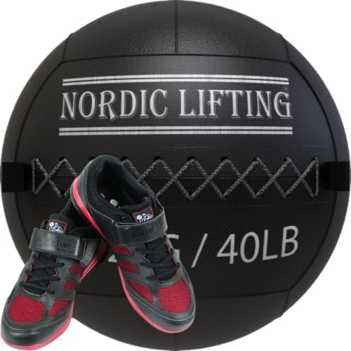 Нордиски Кревање Ѕид Топката 40 фунти пакет Со Чевли Вења Големина 9.5-Црна Црвена