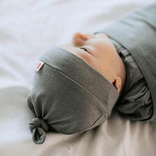 Емби памучен дрес плетен врвен јазол капа за новороденчиња, 0-3 месеци