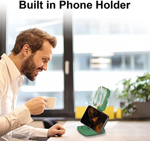 Преносен рачен мобилен телефон за вентилатор за напојување со мобилни мобилни телефони, мини вентилатор на вратот, оперирана батерија
