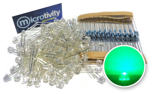 Microtivity IL334 4,8 mm широк агол чиста зелена слама капа LED w/отпорници
