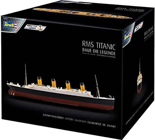 Revell 01038 Adventskalender RMS Titanic MIT Dem Dem Easy-Click-System DIY модел за 24 дена, црно