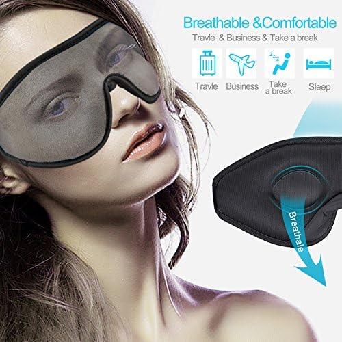 Прилагодлива маска за спиење на очите - Lyooly 2pack го надгради 3D контурирани маски за спиење за мажи жени - затемнување на очите