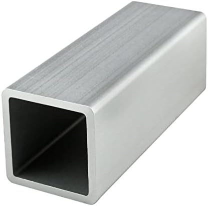 MSSOOMM 2 INCH 2 ”Алуминиумска квадратна цевка цевка 50мм x 50mm x 16,54 инчи / 420мм должина Дебелина на wallидот 1мм 1 пакет,