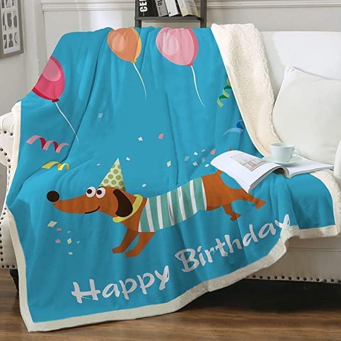 Sleepwish Dachshund фрли ќебе сино колбас куче руно ќебе бебе кутре шарени балони дете шерпа ќебе роденденски постелнина подарок