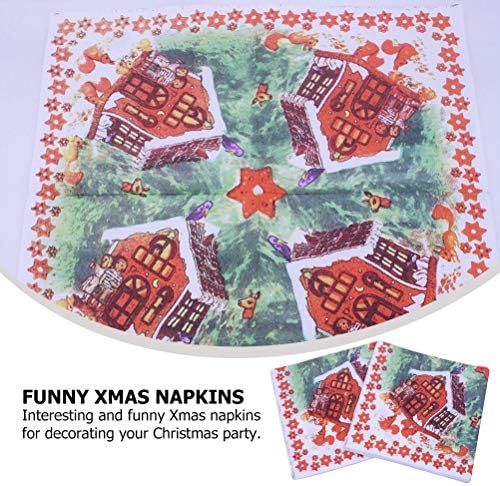 100 листови 2020 Божиќни печатени салфетки Божиќни куќи забави салфетки салфетки до домашно украсување за забава за славење