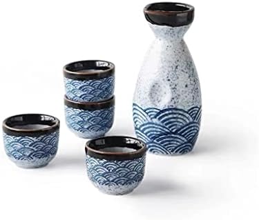 SDGH јапонски стил морски бран на вино, креативно вино сет дома керамика за вино шише Флагон алкохол духови за пиење садови