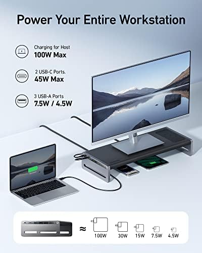 Anker 675 USB-C Докинг Станица со 10GBPS USB-C Порти, 4k@60hz HDMI Дисплеј, Безжична Подлога За Полнење, За Lenovo ThinkPad, MacBook Pro M1