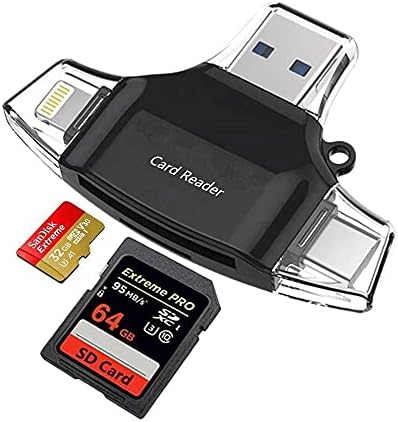 Boxwave Smart Gadget компатибилен со Crestron UC-P10-T-HS-читач на картички AllReader SD, MicroSD картички SD Compact USB за Crestron UC-P10-T-HS-jet Black