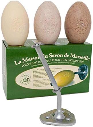 Savon de Marseille - држач за сапун со монтиран wallид - издржлив четкан Мет финиш - со 270 грам француски сапун - мирис на механика