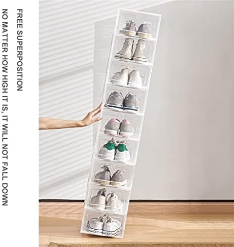 BREWIX Нова Јасна Кутија За Чевли Од 1-12 парчиња Комплет За Складирање На Преклопување Пластична Транспарентна Врата Дома Плакарот Организаторот