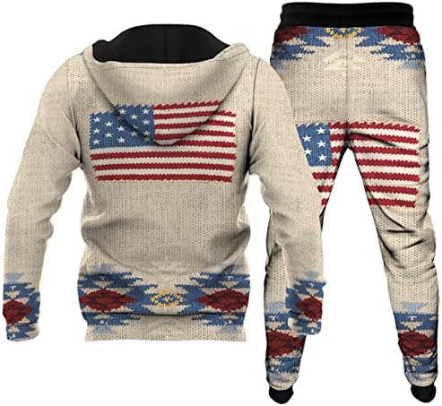 LCEPCY VINTAGE AMERICAN LAME MANS MANSCUIT 2 парчиња облека облеки Поставете обични дуксери со долги ракави за џвакачи со џемпери