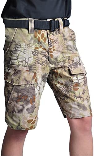 Машки тактички шорцеви, мажи маскирани панталони лето на отворено дишените борбени шорцеви водоотпорни мулти-џебови стебла