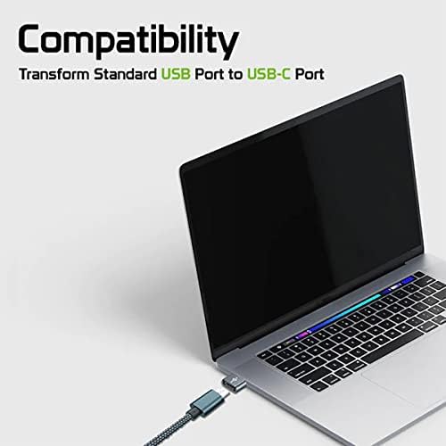 USB-C женски до USB машки брз адаптер компатибилен со вашиот Google G025J за полнач, синхронизација, OTG уреди како тастатура, глушец, поштенски