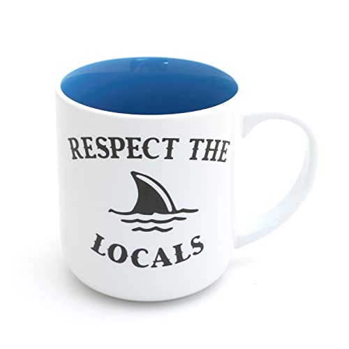 Почитувајте ја криглата на локалното население, ајкула, чаша плажа, крајбрежен декор Лени кал од Лори Вези